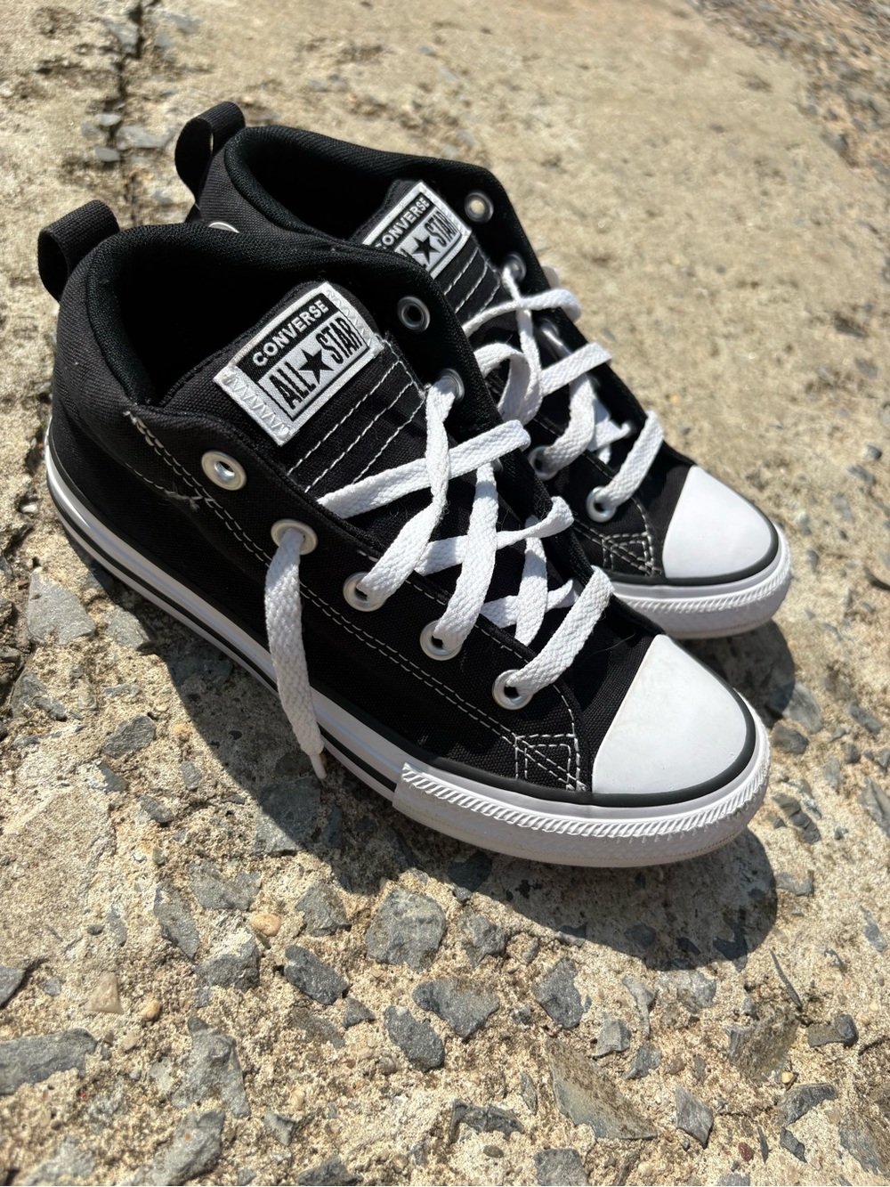 Converse Kids Black & White Low Top Sneakers